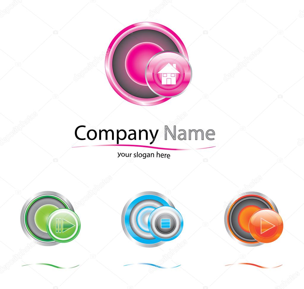 Company button vector logos