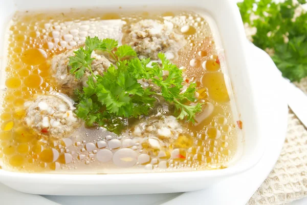 Meatball soup — Stock Photo, Image