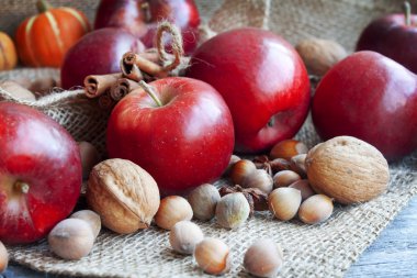 fındık ile sonbahar Kırmızı elma ürün çeşitliliği