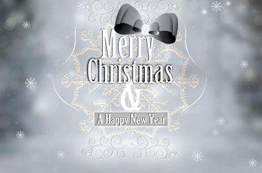 Merry christmas vintage kartı tipografi üzerinde ufuk ba gümüş