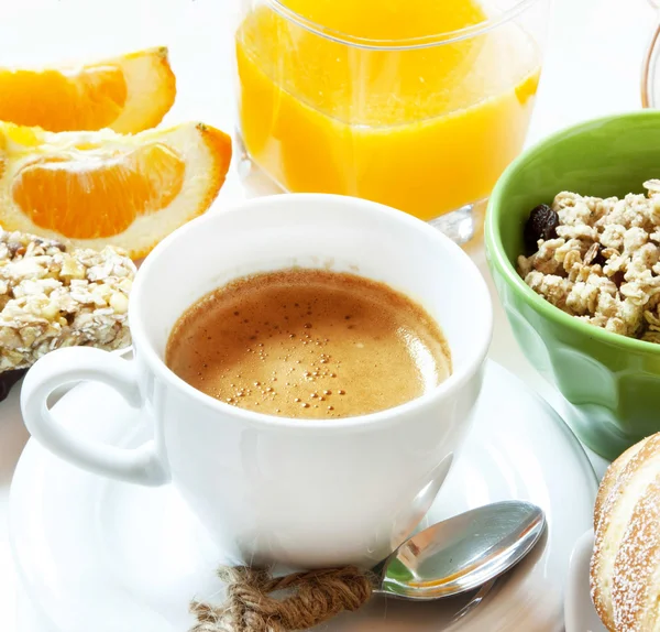 Morgenkaffee, gesundes Frühstück — Stockfoto