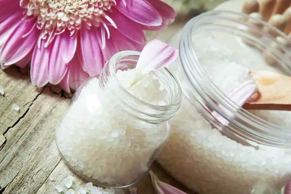 Healthy Sea Salt in Bottles — Stock Photo, Image