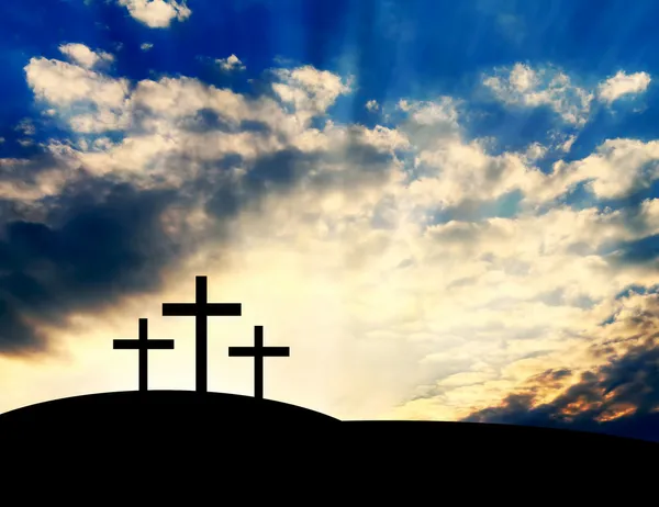 Christian Crosses on the Hill — Stock Photo, Image