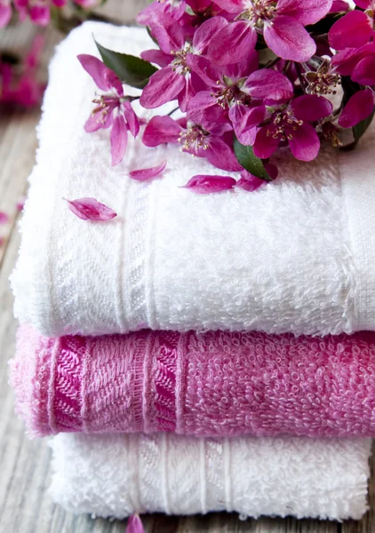 çiçekli pamuklu spa havluları