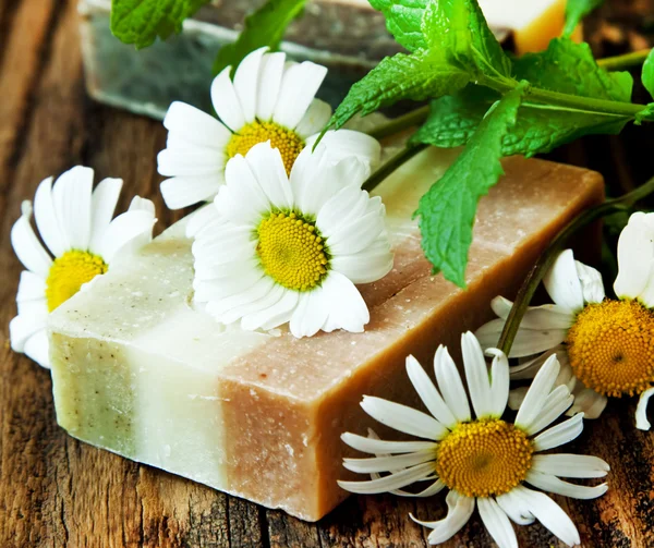 Chamomile and Mint Soap — Stock Photo, Image