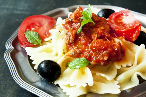 Italian pasta with sauce — Stock Photo, Image