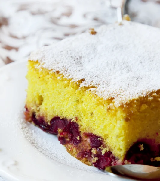 Pastel de esponja de cereza — Foto de Stock