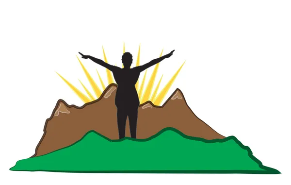 Bergbeklimmer logo — Stockvector