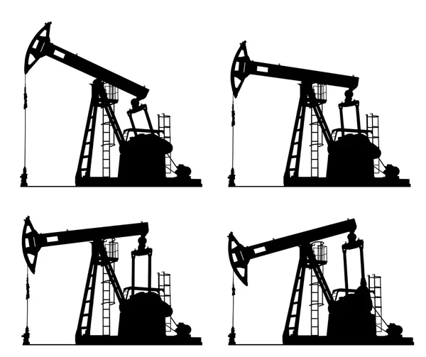 Силуэт насоса нефтяной скважины — стоковое фото