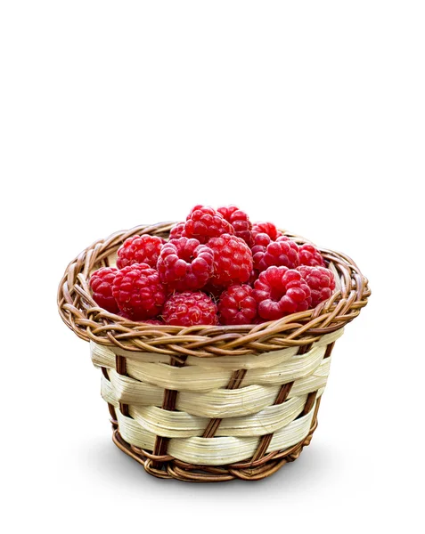 Isolated basket with raspberry — Stock Photo, Image