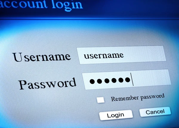 Account login sequence — Stock Photo, Image