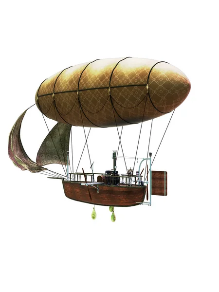 Side View Flying Air Ship Illustration — Stock Photo, Image