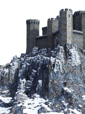 Beyaz arkaplana karşı Castle yan görünümü illüstrasyonu