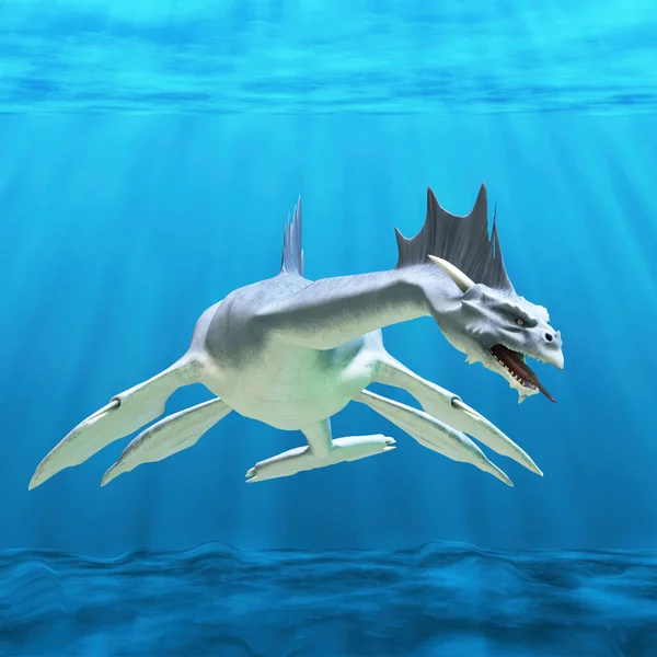 水のイラストの海の怪物 — ストック写真