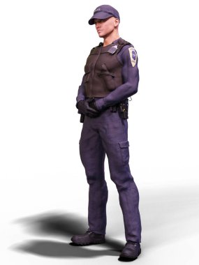 Üniformalı ve şapkalı bir polis memuru.