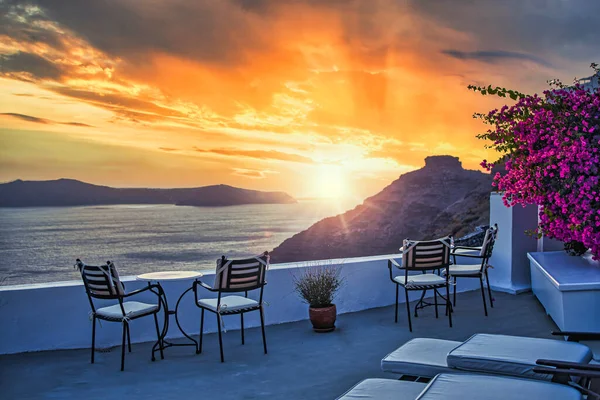 Europe Summer Destination Traveling Concept Sunny Scenic Famous Landscape Santorini — Stockfoto