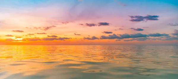 Sunset Sea Landscape Colorful Ocean Beach Sunrise Beautiful Beach Scenery — Stock Photo, Image