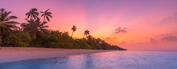 Paisaje Marino Atardecer Colorido Amanecer Playa Del Océano Hermoso Paisaje — Foto de Stock