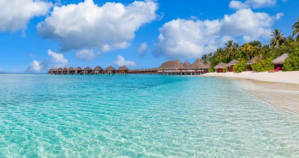 Beste Sommer Strandlandschaft Ruhige Tropische Insel Paradiesische Küste Lagune Horizont — Stockfoto