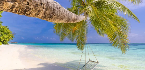 Tropická Pláž Západ Slunce Jako Letní Krajina Luxusním Resortem Pláž — Stock fotografie