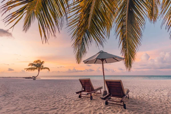 Plage Tropicale Coucher Soleil Comme Paysage Été Avec Hôtel Luxe — Photo