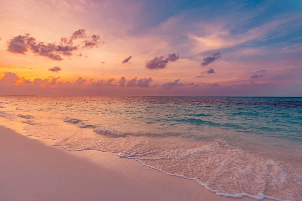 Piękne Morze Plaża Zachodzie Słońca — Zdjęcie stockowe