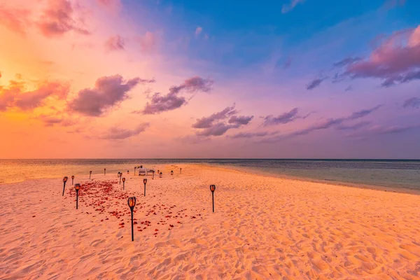 beautiful sandy beach at sunset