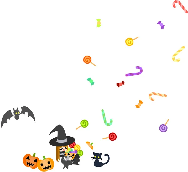 Une boîte de bonbons d'Halloween — Image vectorielle