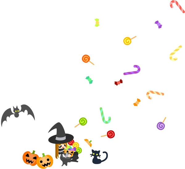 Una caja de dulces de Halloween — Vector de stock