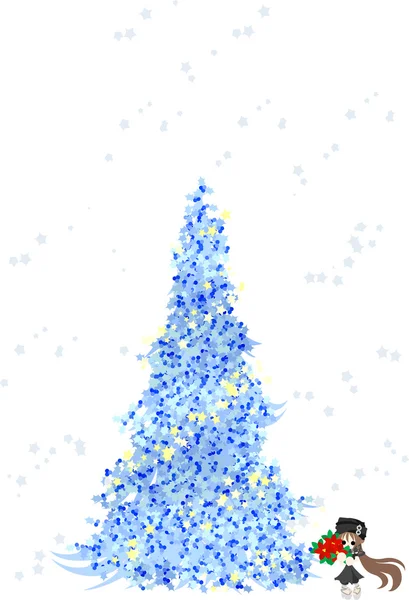 ? Weihnachtsbaum-blau- — Stockvektor