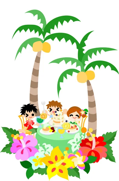 Café panqueque hawaiano-3 — Vector de stock