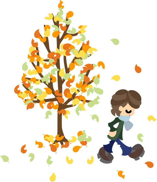 Un jour de la fin de l'automne — Image vectorielle