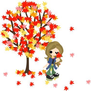 kırmızı akçaağaç yaprağı ağaç altında