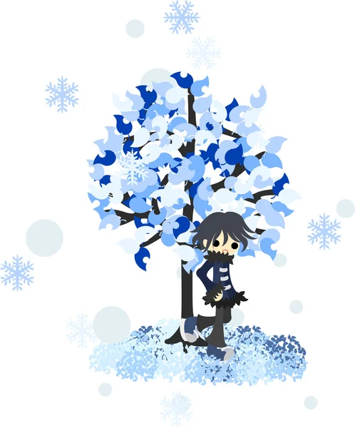 Árbol de invierno-2 — Vector de stock