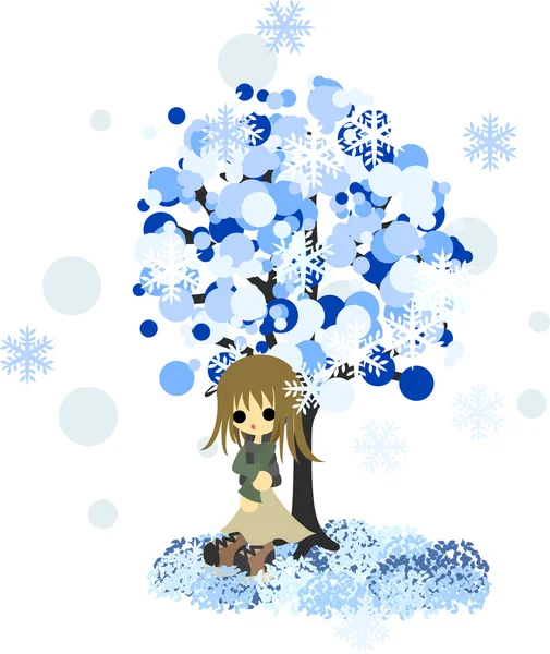 Winter tree-3 — Stock Vector