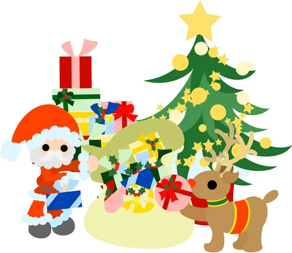 Подготовка рождественских подарков — стоковый вектор