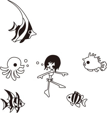 Yüzme ile balıkçı