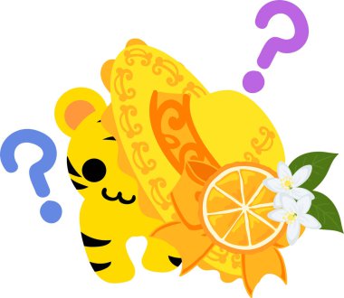 Turuncu şapkalı şirin kaplanların resmi.