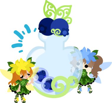 Şirin çiçek perileri ve yaban mersini şekerleri.