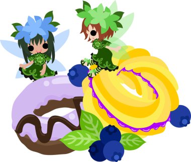 Şirin çiçek perileri ve yabanmersinli çörekler.