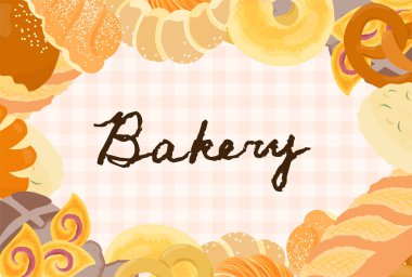 Pastane broşürleri ve kartpostallar için şirin bir tasarım.