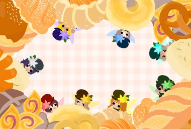 Pastane broşürleri ve kartpostallar için şirin bir tasarım.