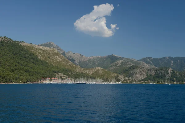 Turkiet, marmaris, marina båtar i hamnen — Stockfoto