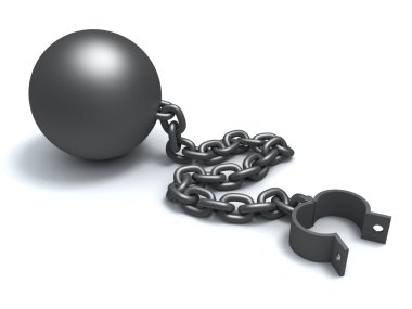 Ball and chain clipart
