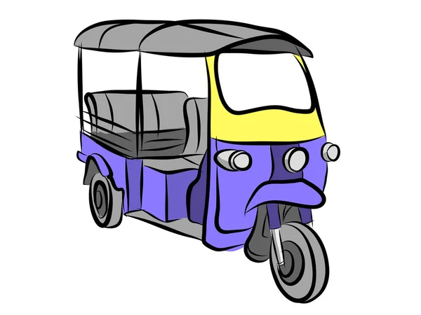 Bosquejo vectorial Tuktuk — Archivo Imágenes Vectoriales