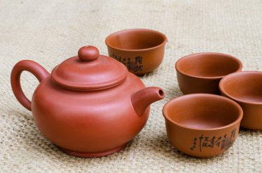 kahverengi çay seti