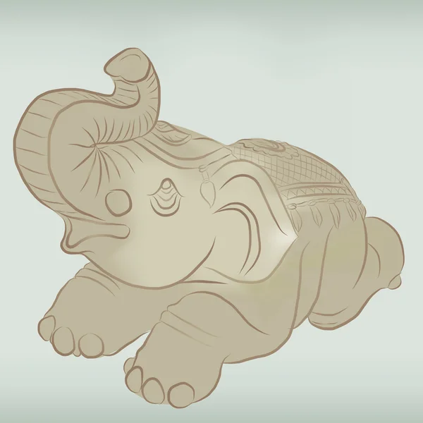 Γλυπτό ελέφαντα — Διανυσματικό Αρχείο