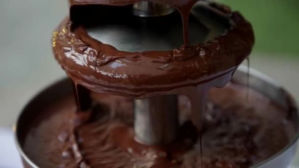 Lezzetli Çikolata Çeşmesi Tadılmaya Hazır — Stok video