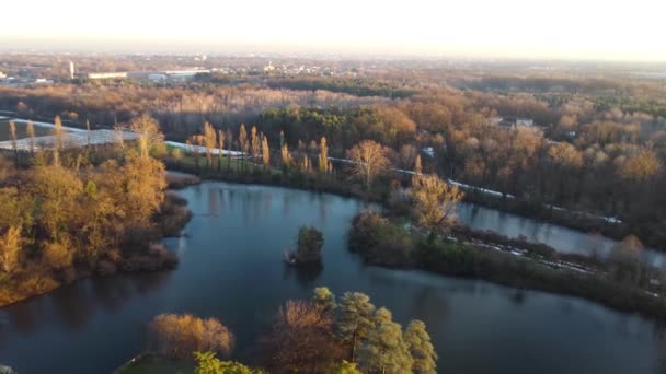 Aerial Image Small Lake Italian Nature — стокове відео