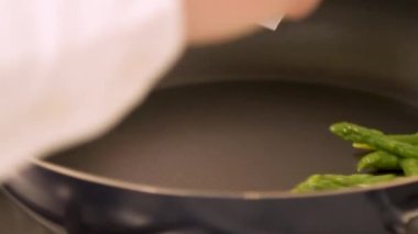 italian homemade noodles with asparagus
